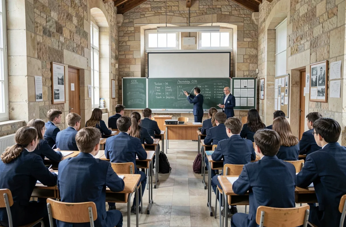 Apprentis en cours dans une salle de classe du CFA du Lycée Saint-Cricq