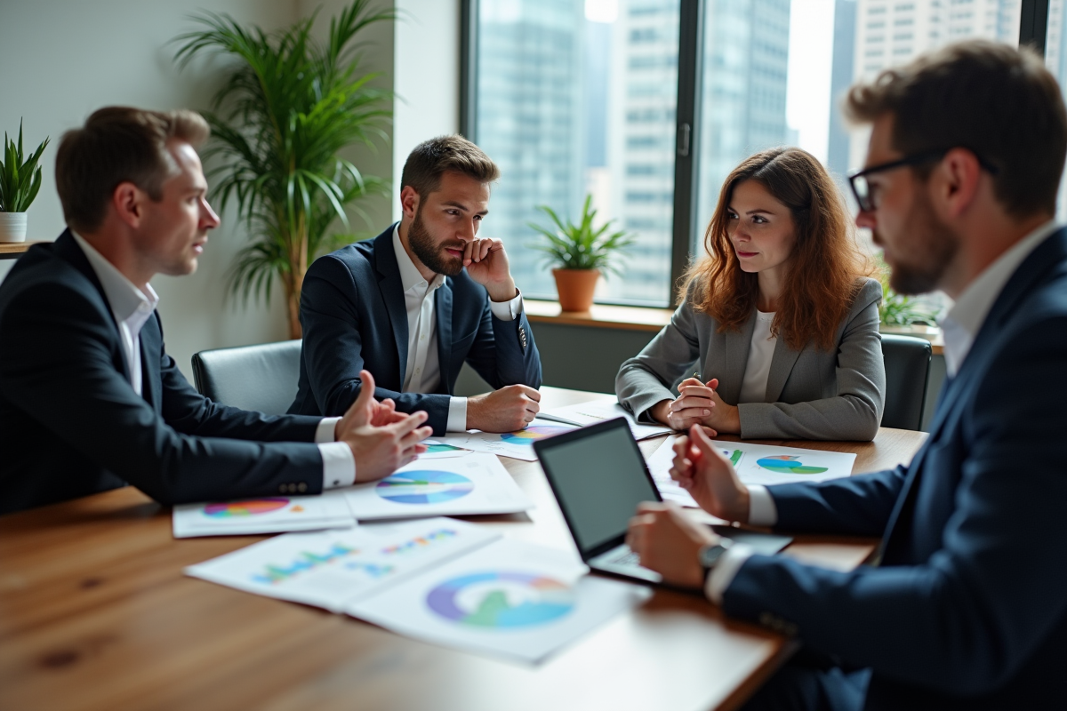 Groupe de professionnels en réunion d'affaires