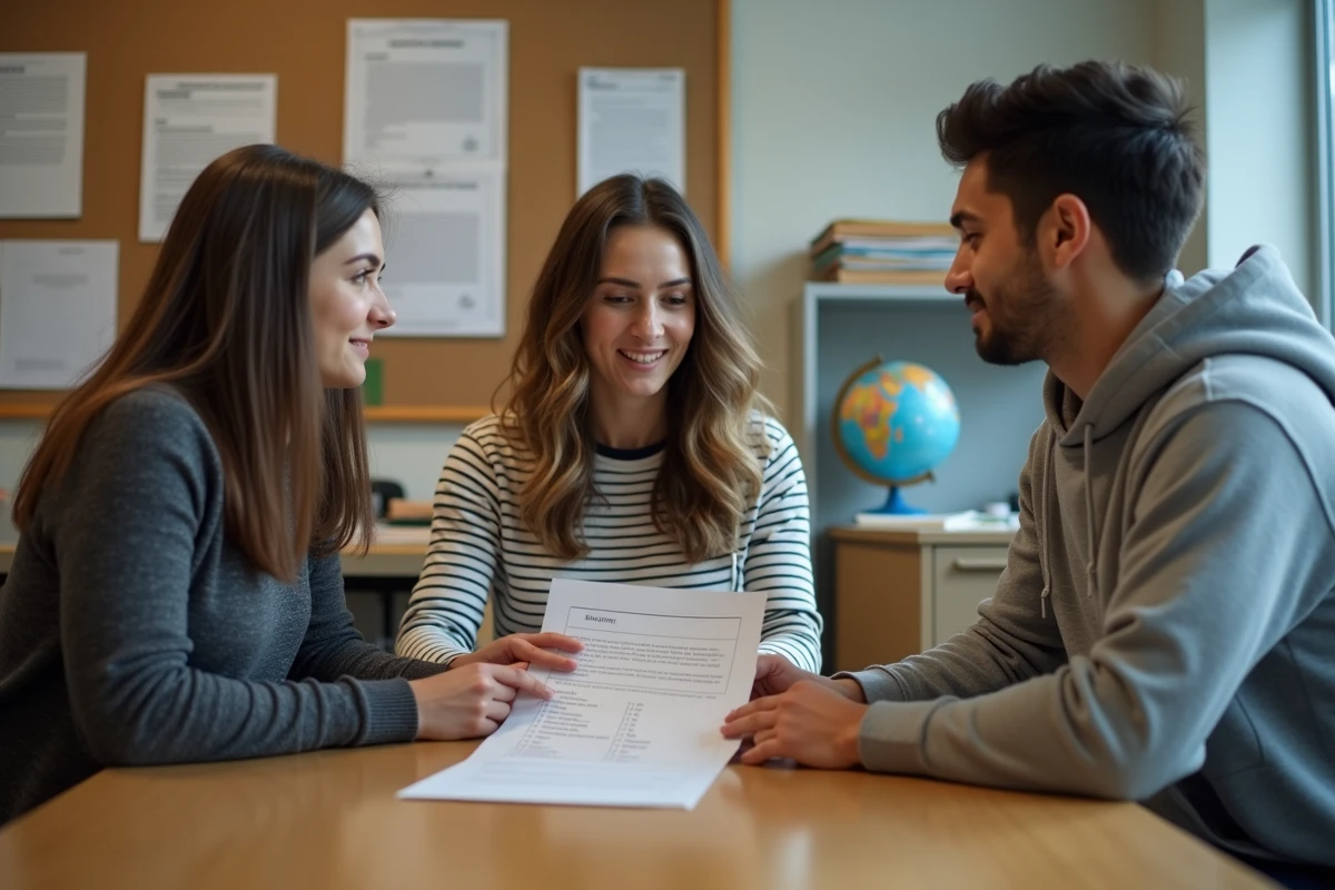 Étudiants LISE en réunion de conseil pour préparer leur parcours de mobilité internationale